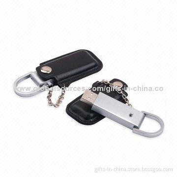 Leather 2GB USB Flash Drives, Free Logo Cost, Uses Branded A Grade Microchips
